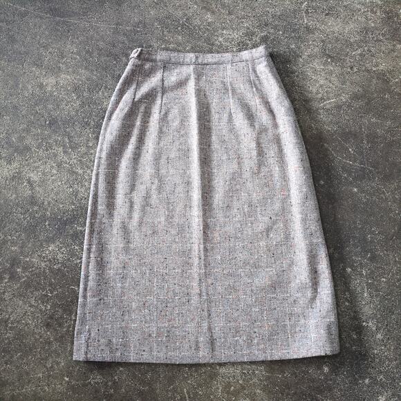 Vintage 70s Stonefield Tweed Blazer Skirt Suit Womens S Tan 2 Piece Jacket Coat - Picture 8 of 16